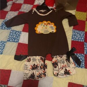 Brown and Cream Kids Turkey One Piece